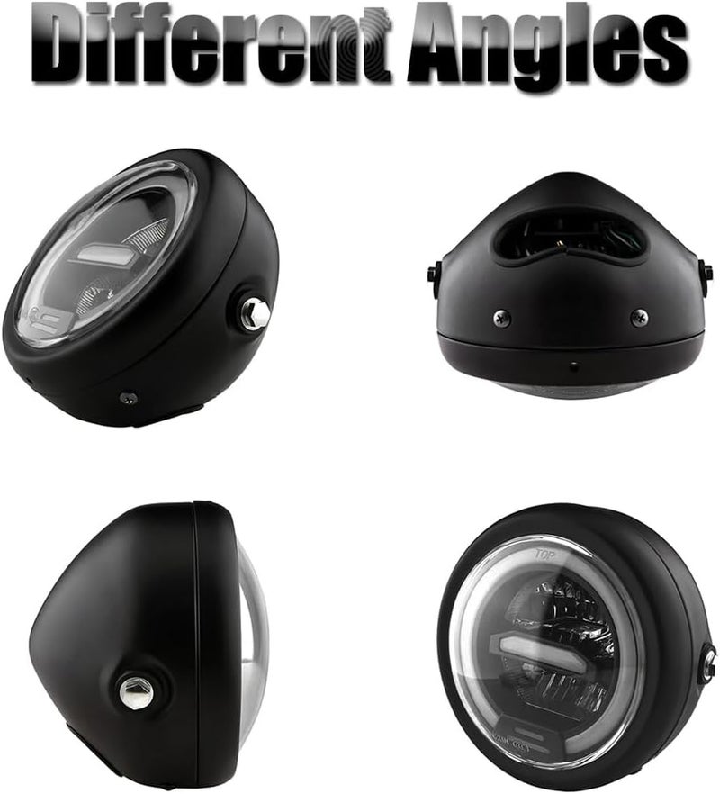 kucehiup 6.5 Inches Round Motorcycle LED Headlight with Brackets Assembly (White Light) - Image 4